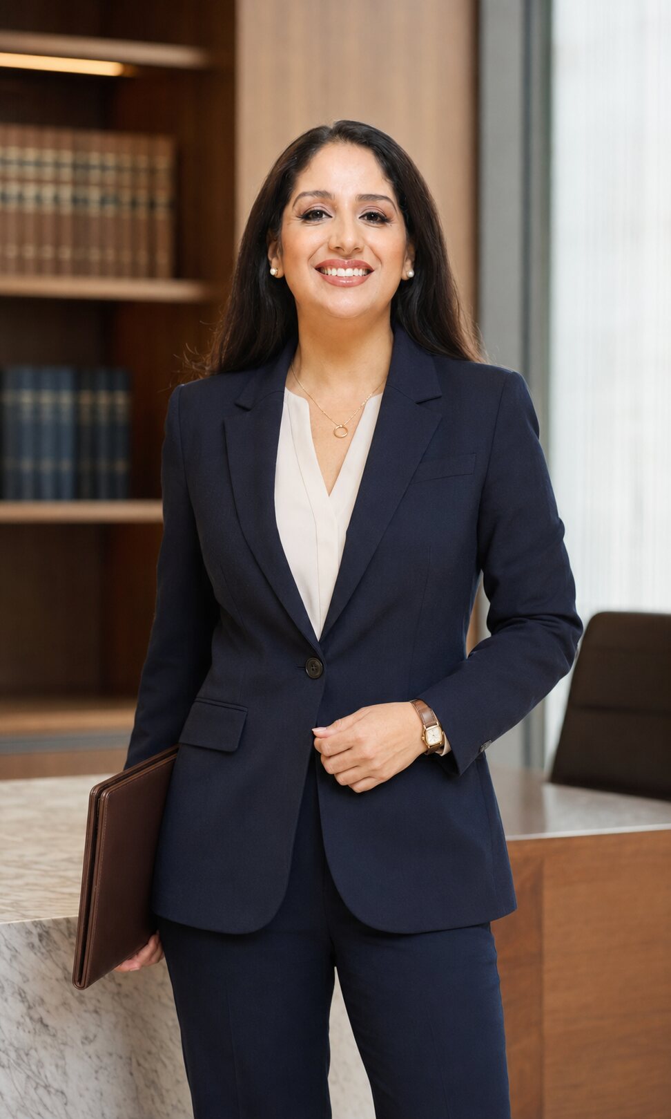 Maître Yasmine Chebbah, avocate, dans son cabinet